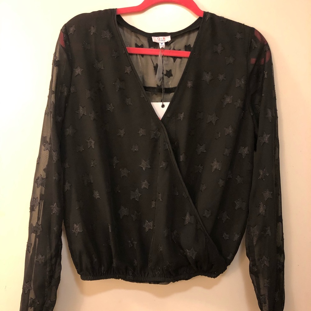 Star embellished sheer top